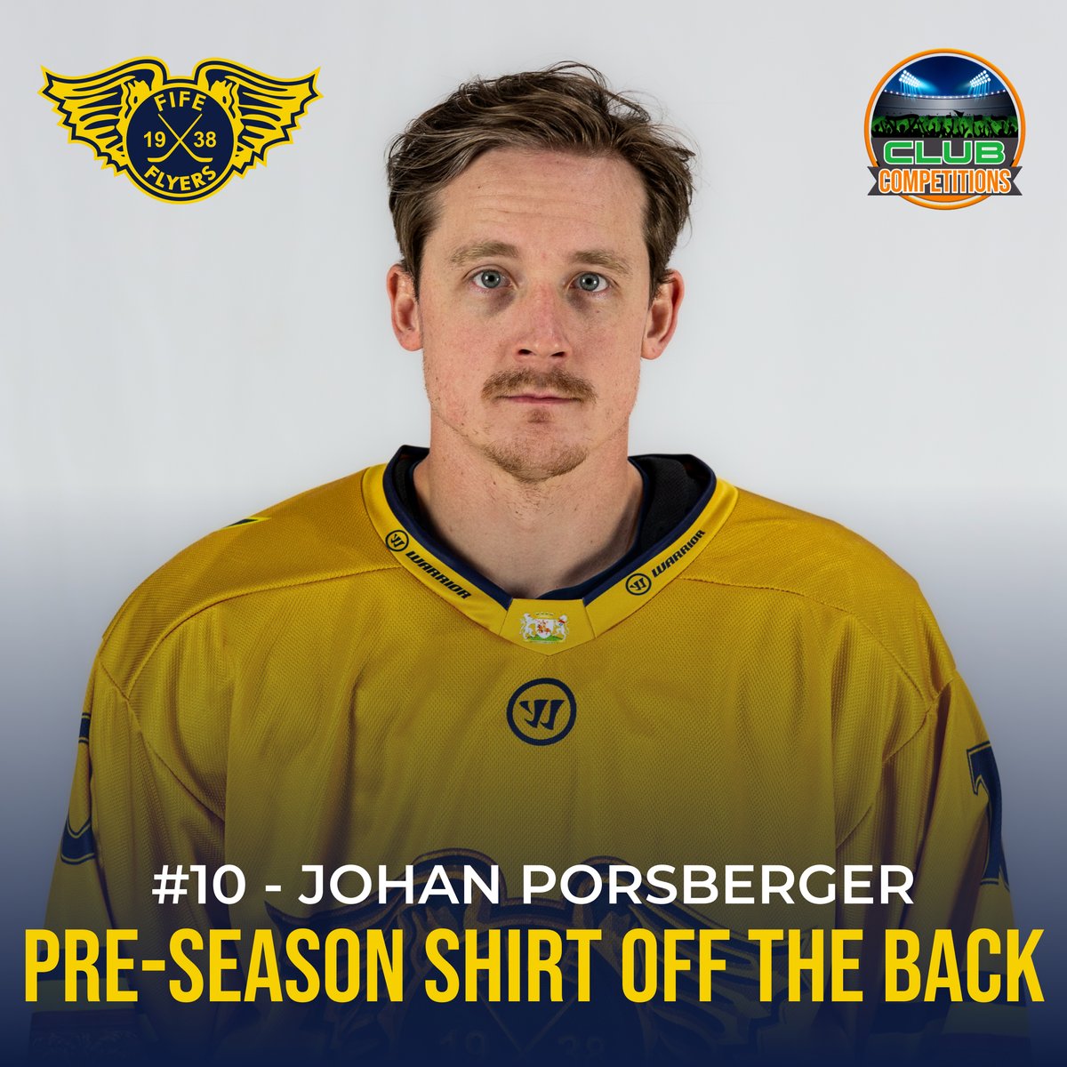 💙 | 𝐖𝐄𝐄𝐊𝐋𝐘 𝐀𝐖𝐀𝐘 𝐒𝐇𝐈𝐑𝐓 𝐎𝐅𝐅 𝐓𝐇𝐄 𝐁𝐀𝐂𝐊

This week’s Shirt Off The Back is #⃣🔟Johan Porsberger game worn pre-season — and one lucky fan will be taking it home! 👕🔥

The winning entry will be drawn Friday night after the game 🆚 <a href="/Mcr_Storm/">Manchester Storm | #TakeShelter</a>. Don’t miss your