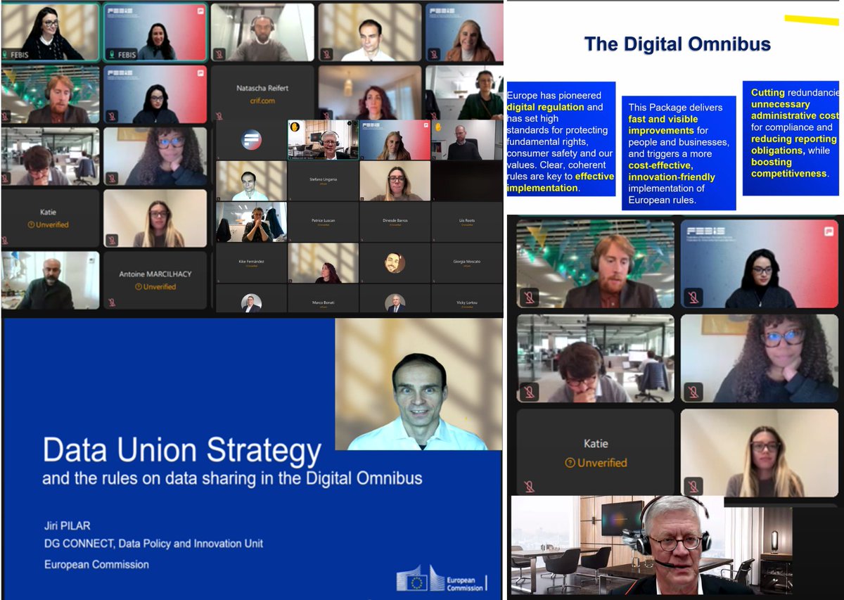 🙌 Thank you to all FEBIS members, partners &amp; our speaker Jiri Pilar for an insightful webinar on the Digital Omnibus Package &amp; Data Union Strategy.
Great engagement, sharp questions &amp; a lively discussion on Europe’s evolving digital + data landscape.
▶️febis.org/members-login/…
