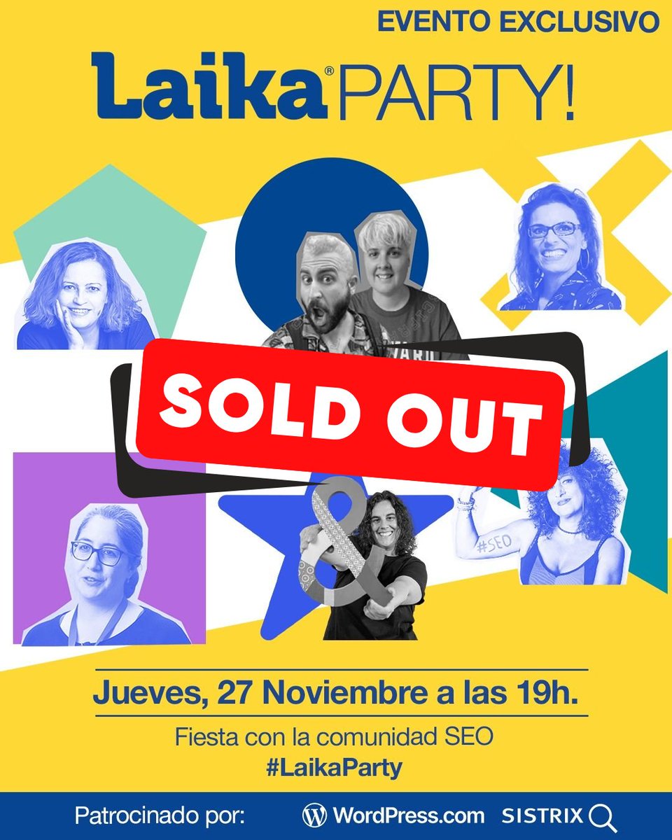 Nos vemos mañana.

Si te has quedado sin entrada, escríbenos y te buscamos sitio.

Aquí toda la info del #LAIKAParty! laikateam.com/l/laikaparty/ Esta 3ª edición es gracias a <a href="/eswordpresscom/">WordPress.com en Español</a> y <a href="/SistrixES/">SISTRIX España</a>.