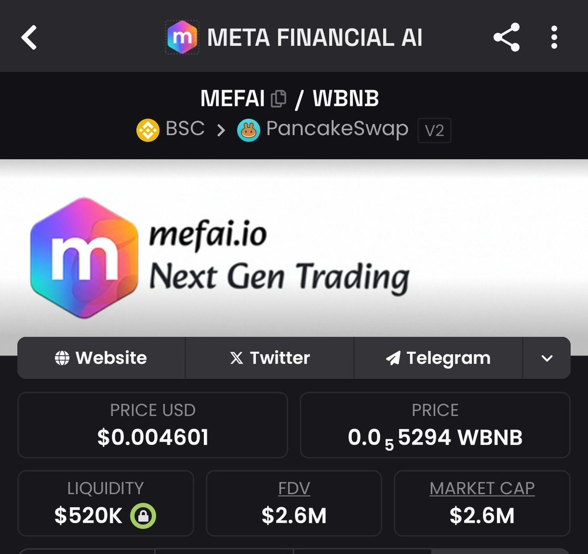 MariusCapital's tweet image. If you bought $MEFAI bottom 5 days ago, you&apos;re up 2X already 💸.
👉 Still ridiculously cheap below $100 million marketcap if you ask me 🤷‍♂️.
#DYOR #AI #BNB #Binance