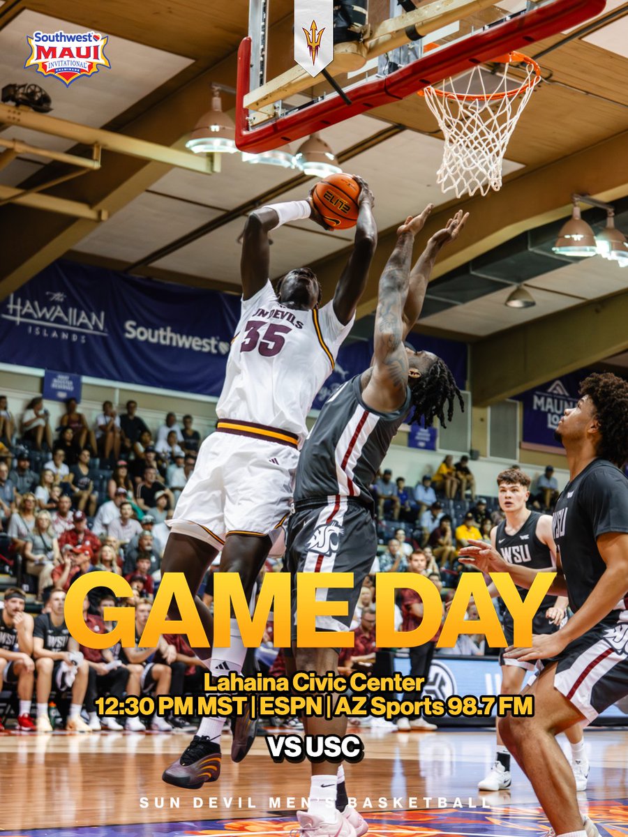 Taking on the Trojans in the <a href="/MauiInv/">Southwest Maui Invitational</a> Championship Game😈

🔗 linktr.ee/sundevilmbb
