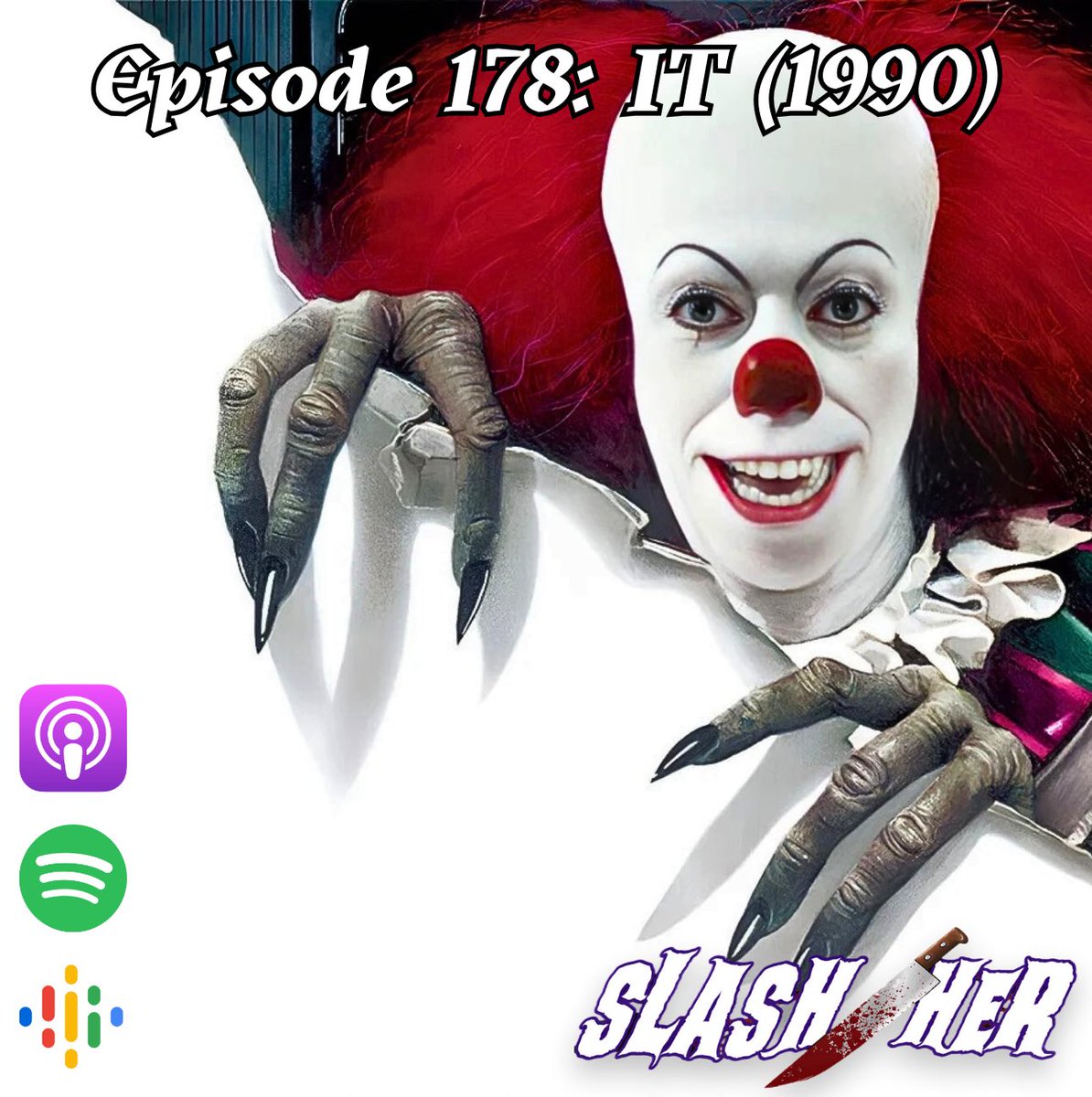 Today on the podcast we’re wrapping up the month with a trip to Derry, Maine! We’re getting into the 1990 adaptation of IT and it’s a wild one!

Along for the ride is the amazing <a href="/sIeepawaycamp/">ghost</a>! 🎈 

allmylinks.com/slash-her-pod