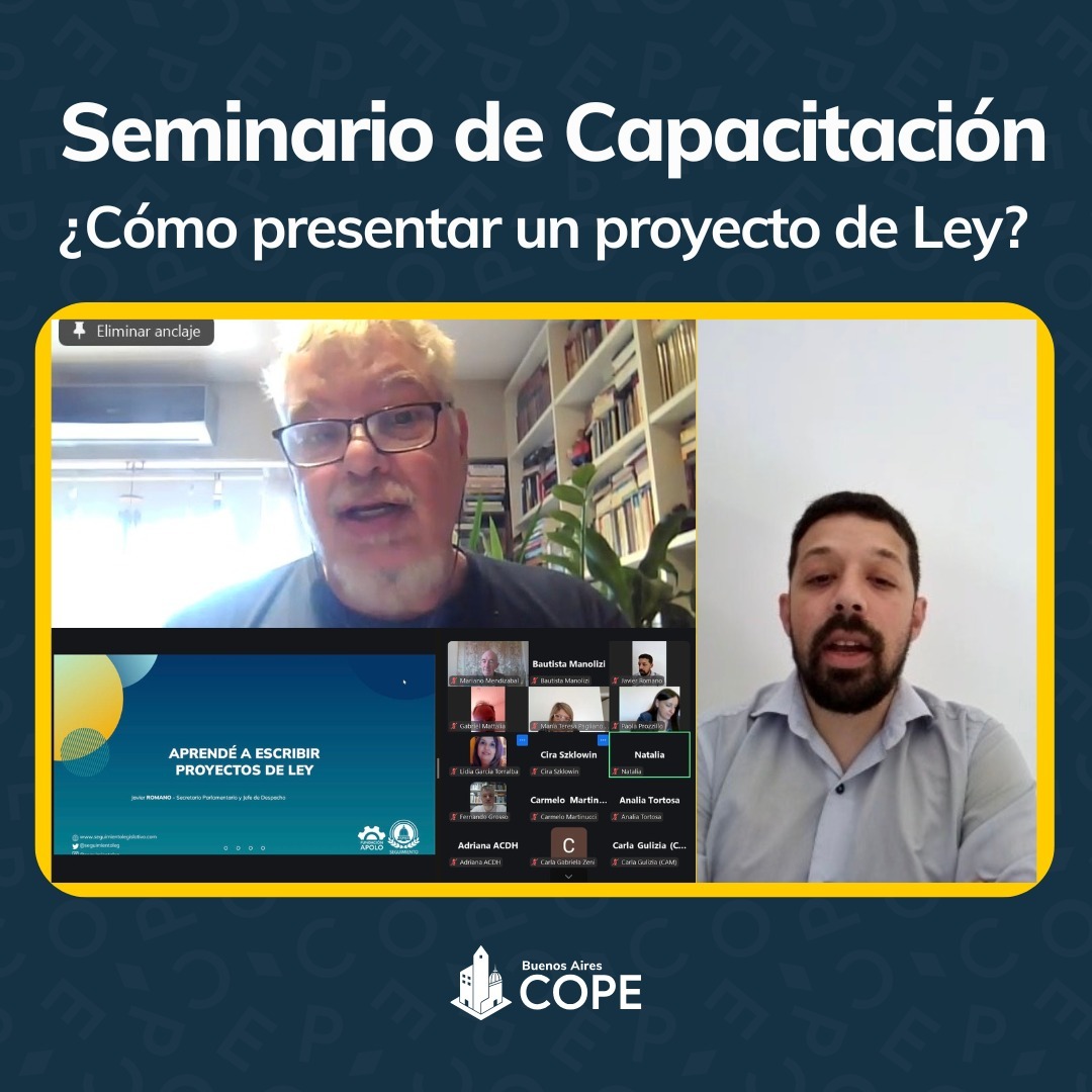 CÓMO PRESENTAR PROYECTOS DE LEY 🏛️ ✍️

👉 Más de 30 organizaciones participaron del seminario dictado por Javier Romano, un espacio pensado para fortalecer la capacidad de elaborar propuestas normativas bien fundamentadas y con lenguaje claro.