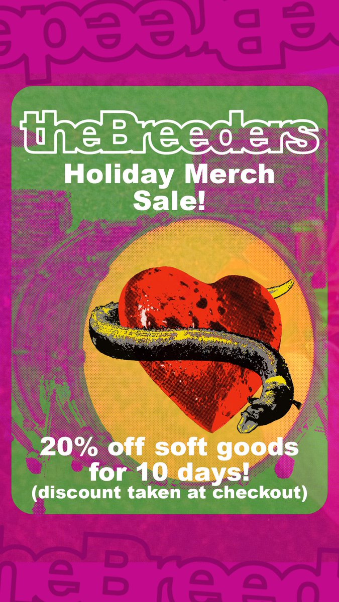 Holiday Merch Sale! Take 20% off soft goods now through Dec 5th. Discount taken at checkout: bit.ly/BreedersMerch