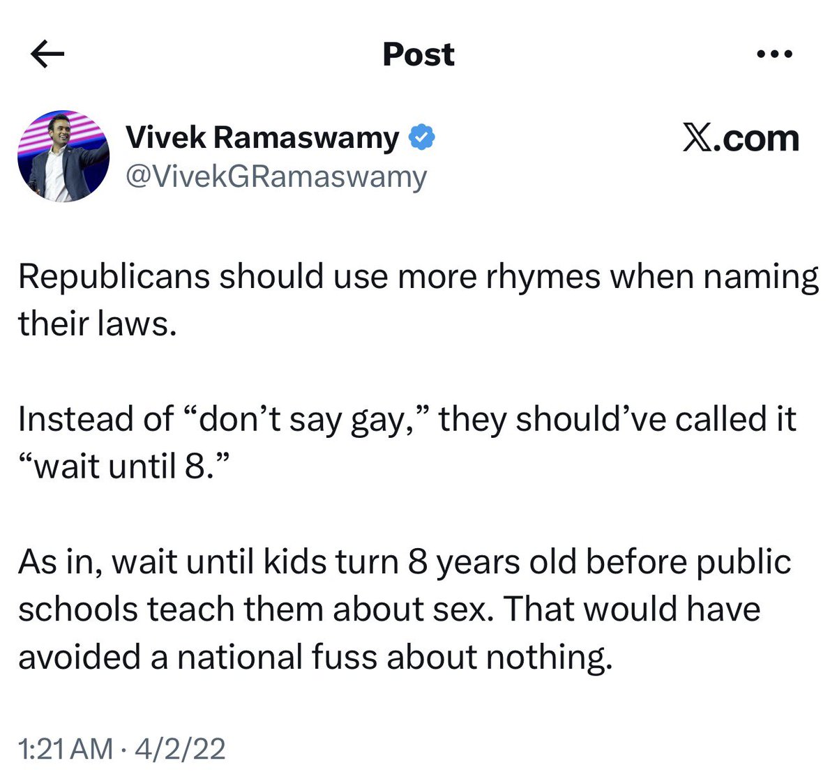 Nalin_Haley's tweet image. This creep should not be near any child and we absolutely can’t have his third world parenting style imposed on American kids