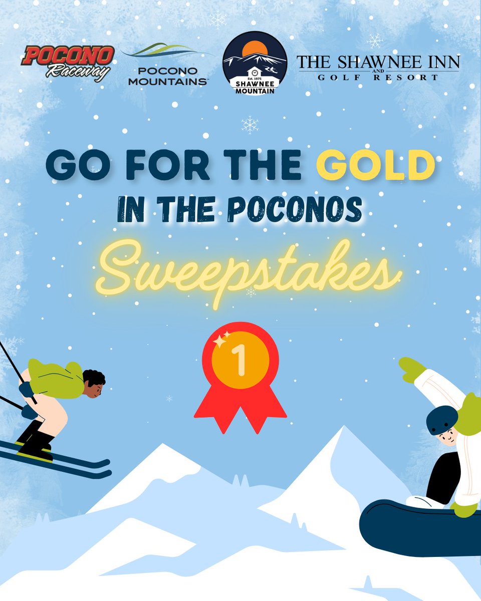 PoconoRaceway's tweet image. 🥇❄GO FOR THE GOLD IN THE POCONOS SWEEPSTAKES❄🥇

Our friends at @PoconoTourism are giving one lucky winner the chance to “Go For the Gold” this winter in the Pocono Mountains! ❄️⛷️

This incredible winter package includes:

🏔️ One (1) Season Pass to @shawneemountain  for the…