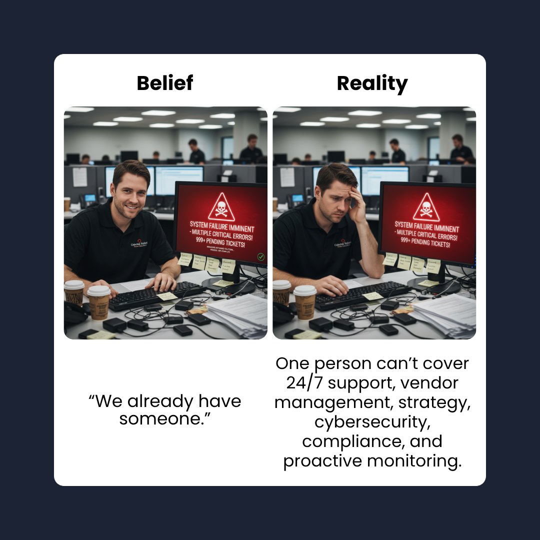 helpmePCS's tweet image. Relying on one IT person? All it takes is a sick day or outage to put your business at risk.

Swipe through to see why having a managed IT team matters.

FREE Network Assessment: hubs.ly/Q03T_Ry30 

#helpmepcs #managedIT #helpdesk #ITsupport