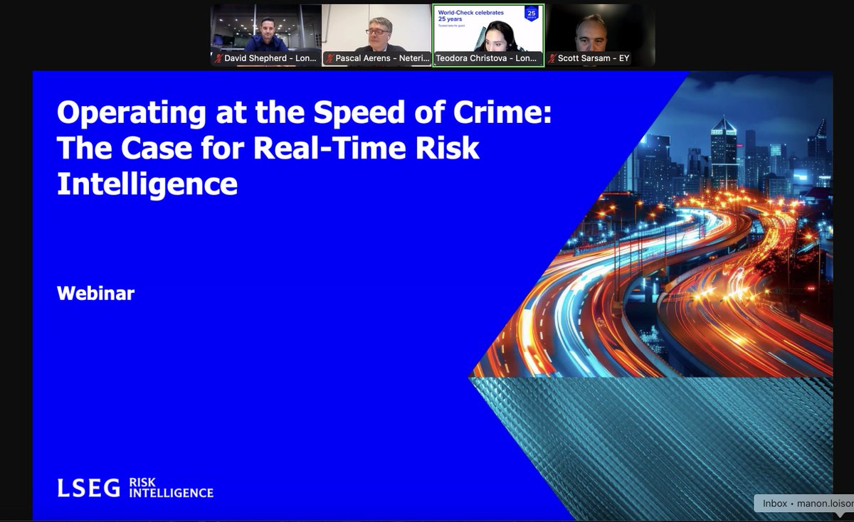 neterium's tweet image. Throwback Wednesday to last week’s @LSEGplc Risk Intelligence webinar: 𝘖𝘱𝘦𝘳𝘢𝘵𝘪𝘯𝘨 𝘢𝘵 𝘵𝘩𝘦 𝘚𝘱𝘦𝘦𝘥 𝘰𝘧 𝘊𝘳𝘪𝘮𝘦

🙏 to LSEG for inviting @neterium to share insights
👁️linkedin.com/feed/update/ur…

#FCC #Partnership