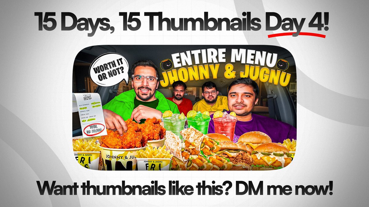 h7eebdzn's tweet image. 🎨Day 4 of #15Days15Thumbnails Challenge! Still creating a new thumbnail every day — 
for @ranahamzasaif
sharpening my design skills and experimenting with new styles. DM me if you want thumbnails like this!  #GraphicDesign #ThumbnailDesign #DailyDesign #Photoshop