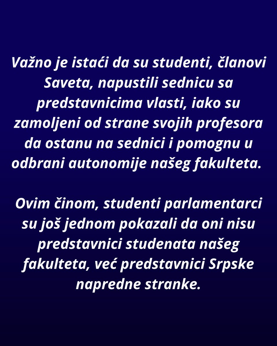 Blokada_Mfub's tweet image. Saopštenje studenata Medicinskog fakulteta povodom današnje sednice Saveta fakulteta.