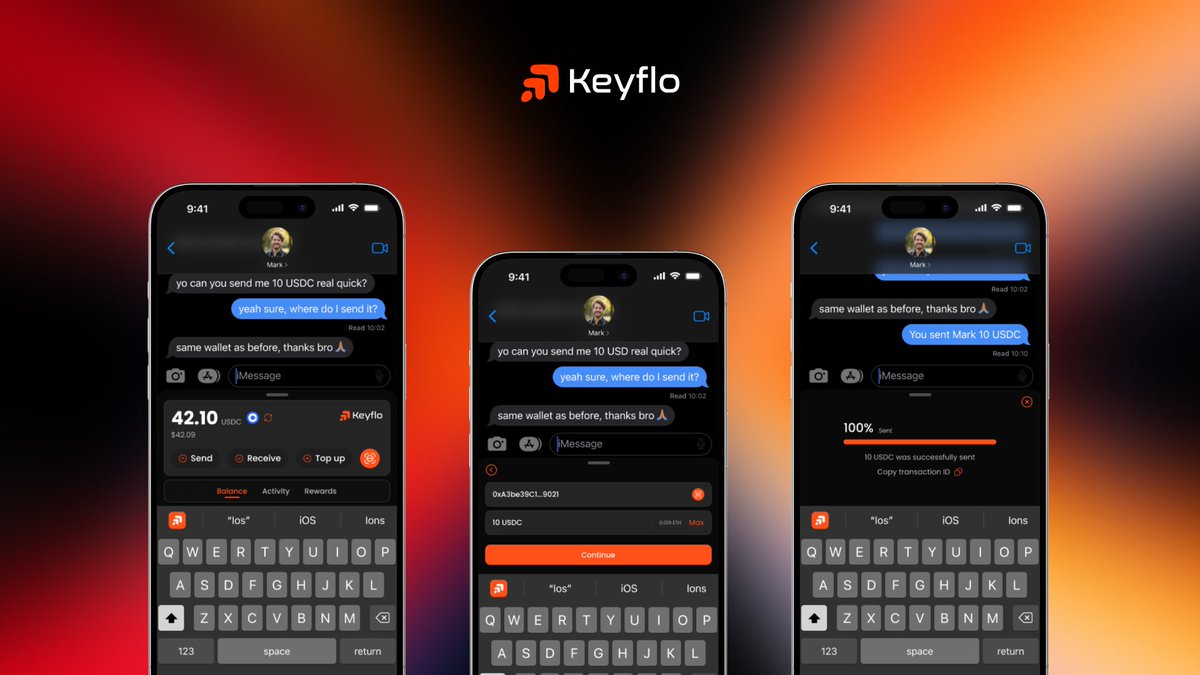 KeyFlo_App's tweet image. How Keyflo actually works:  

1. Install the app 
2. Enable Keyflo keyboard in your phone settings 
3. Send and receive USDC from any app  

That's it 

Your keyboard becomes your wallet

Join the waitlist: keyflo.app