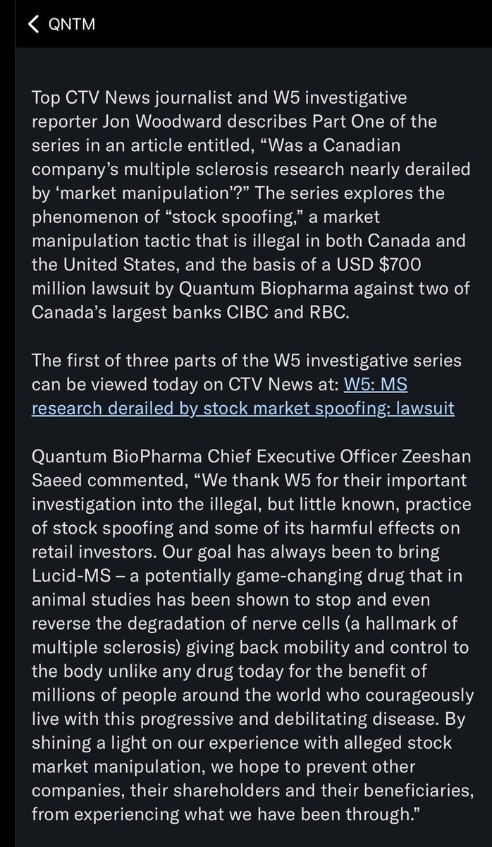 maveric92283613's tweet image. $ NWBO #SPOOFING  $QNTM

On CANADA’s CTV News TODAY

Part 1 of 3 in Series 
#SPOOFING is ILLEGAL in Canada &amp;amp; USA

globenewswire.com/news-release/2…