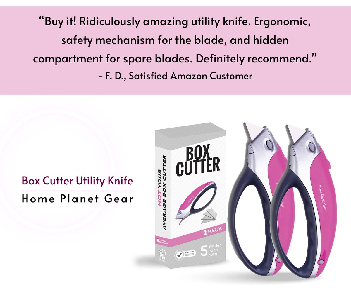 homeplanetgear's tweet image. Box Cutter Utility Knife 
loom.ly/UuUluDM

&quot;Safe…comfortable…easy to use! Best box cutter ever. Easy to hold!&quot;

#cutter #boxcutter #recycle #recycling #sharp #amazon #amazondeals #officetools #cuttingtools #discount #ergonomic #durable