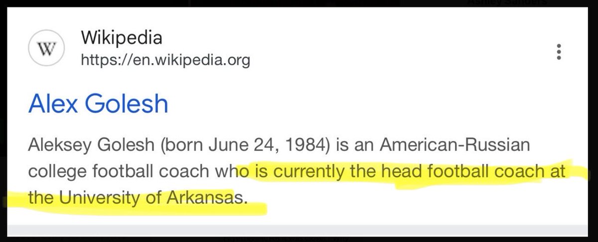 HOGS NEW COACH? Either word travels fast or one of yall been playing on Wikipedia again. Golesh is University of South Florida’s head coach. #Razorbacks