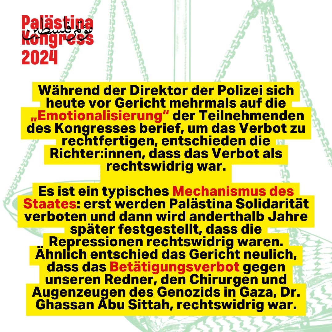 wirklagenan's tweet image. Das Berliner Gericht hat heute entschieden: Die Auflösung sowie das Verbot des Palästina Kongresses waren rechtswidrig! 🇵🇸🇵🇸🇵🇸