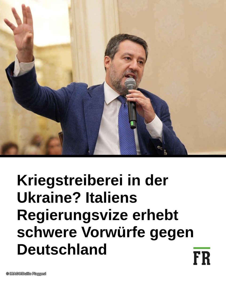 Salvini wirft Berlin und Paris Kriegstreiberei vor. Die EU-Partner würden sich einem Frieden in der Ukraine dazwischenstellen. /FR