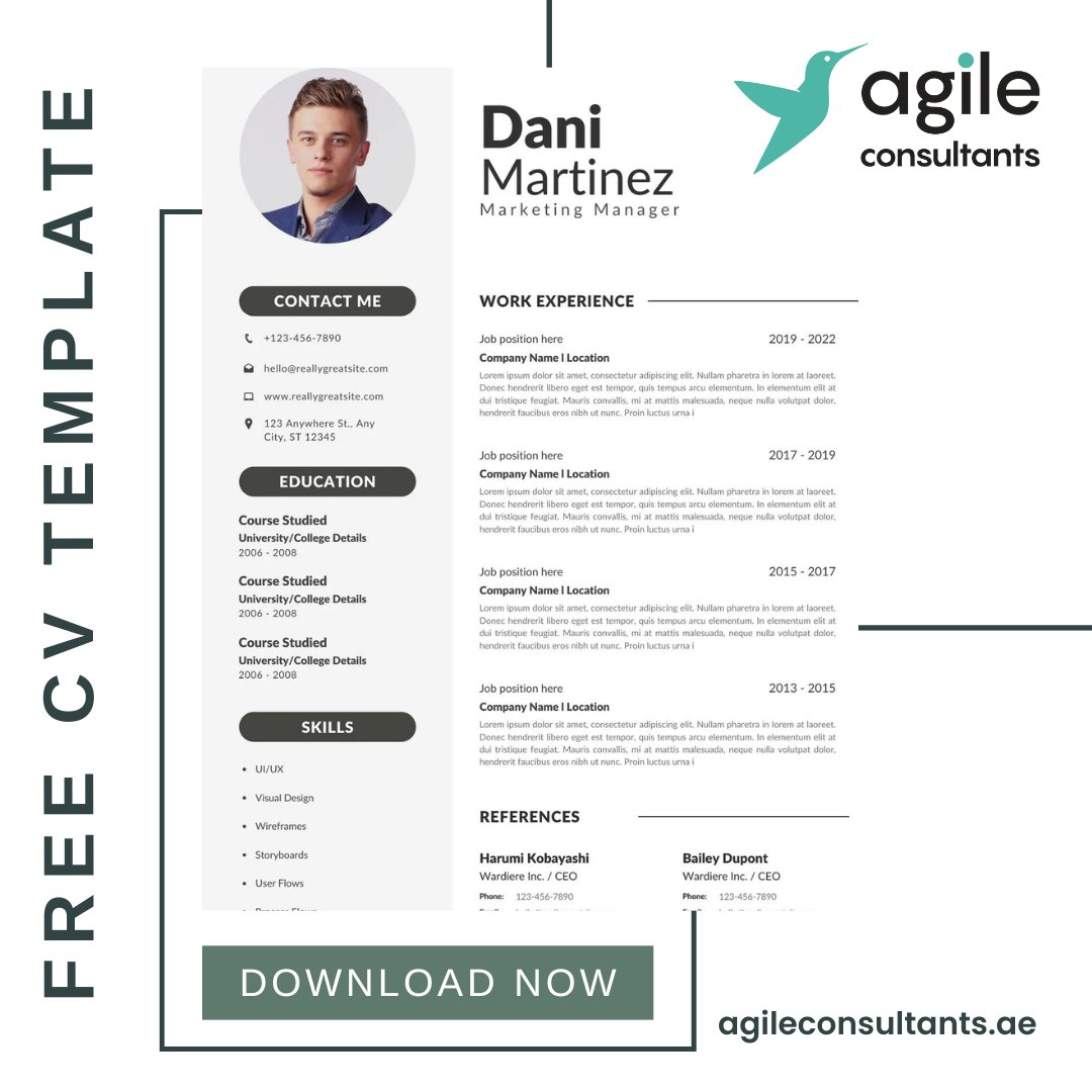 AgileUAE's tweet image. Download our free CV template and create a professional, polished profile today: agileconsultants.ae/download-our-f…

#CVTemplate #JobSearch #CVWriting #ResumeTips #CareerAdvice #AgileConsultants