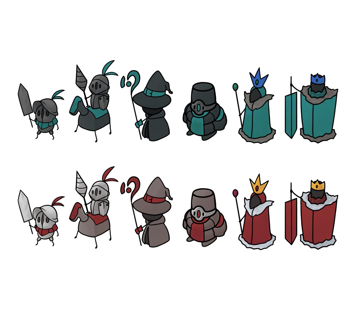 chessdoku_'s tweet image. 체스도쿠에 사용될 체스말 디자인입니다.

9x9 보드에서도 어떤 체스말인지 한눈에 구별되어야 하는데,
어떻게 보이시나요?

#indiegame #gamedev #Chess #Sudoku