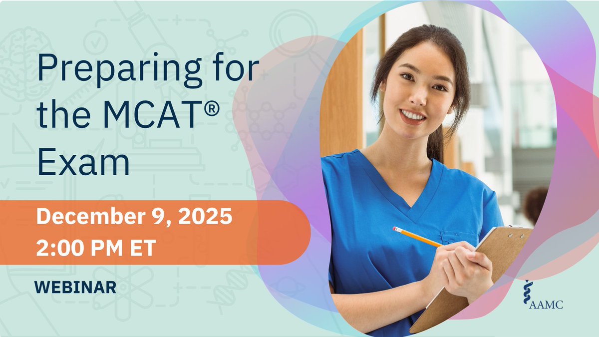 AAMC_MCAT's tweet image. Preparing for the #MCAT Exam? Join us at our next webinar for an overview of the AAMC MCAT Official Prep resources and to get tips on how to use them to create an effective study plan. 

Sign up to kickstart your exam preparation today: bit.ly/3LWrLtT