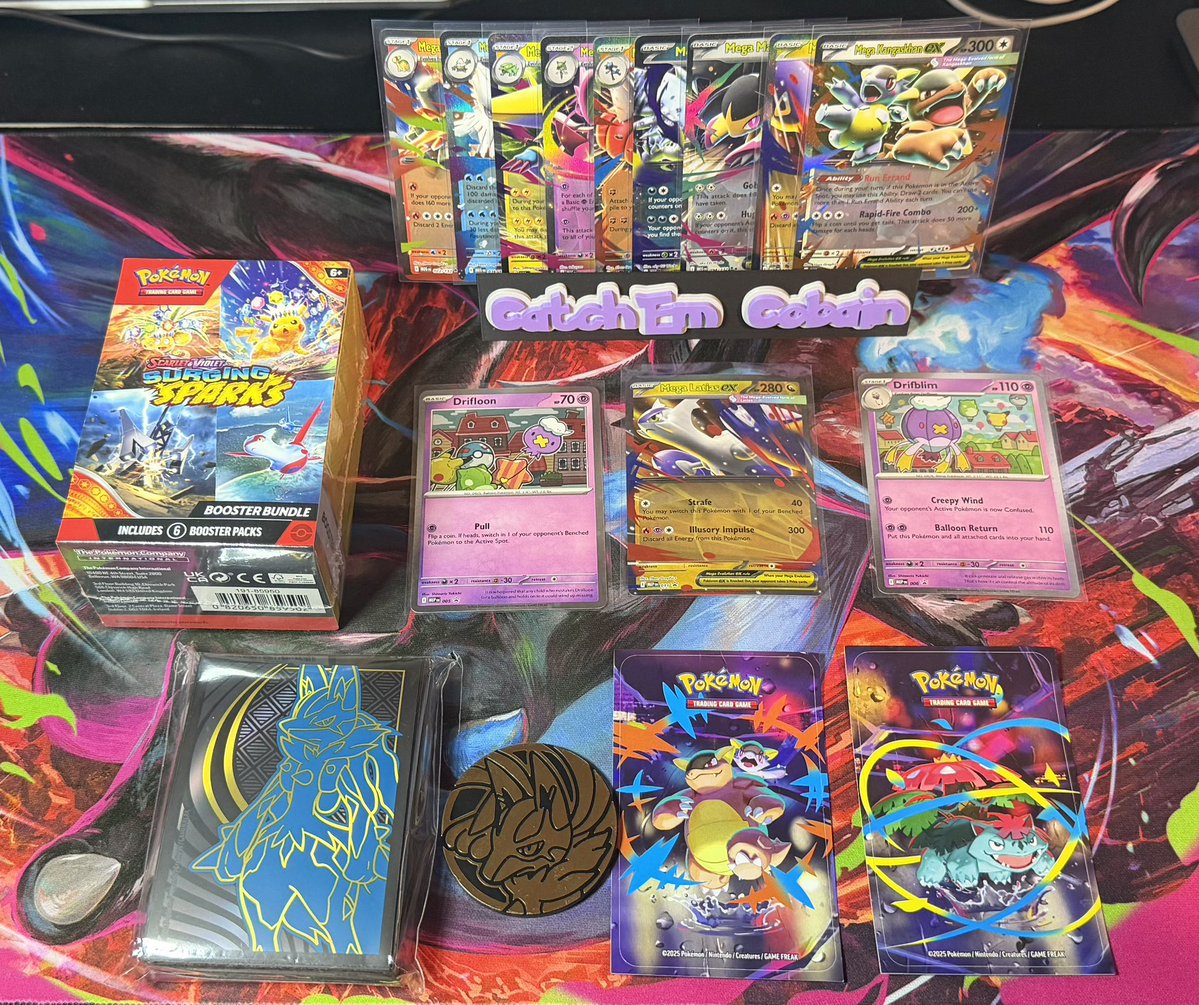 Teaming up with <a href="/CatchEmCobain/">CatchEmCobain</a> to giveaway a FREE Surging Sparks booster bundle + other goodies ⚡️ To enter:

• Follow <a href="/PokeTeeJay/">PokéTeeJay</a> &amp; <a href="/CatchEmCobain/">CatchEmCobain</a> 
• Like &amp; RT ♻️ 
• Tag a Poké friend 🤝🏻 

Ends Dec 10th ⏰ 
Good luck!
#Pokemon