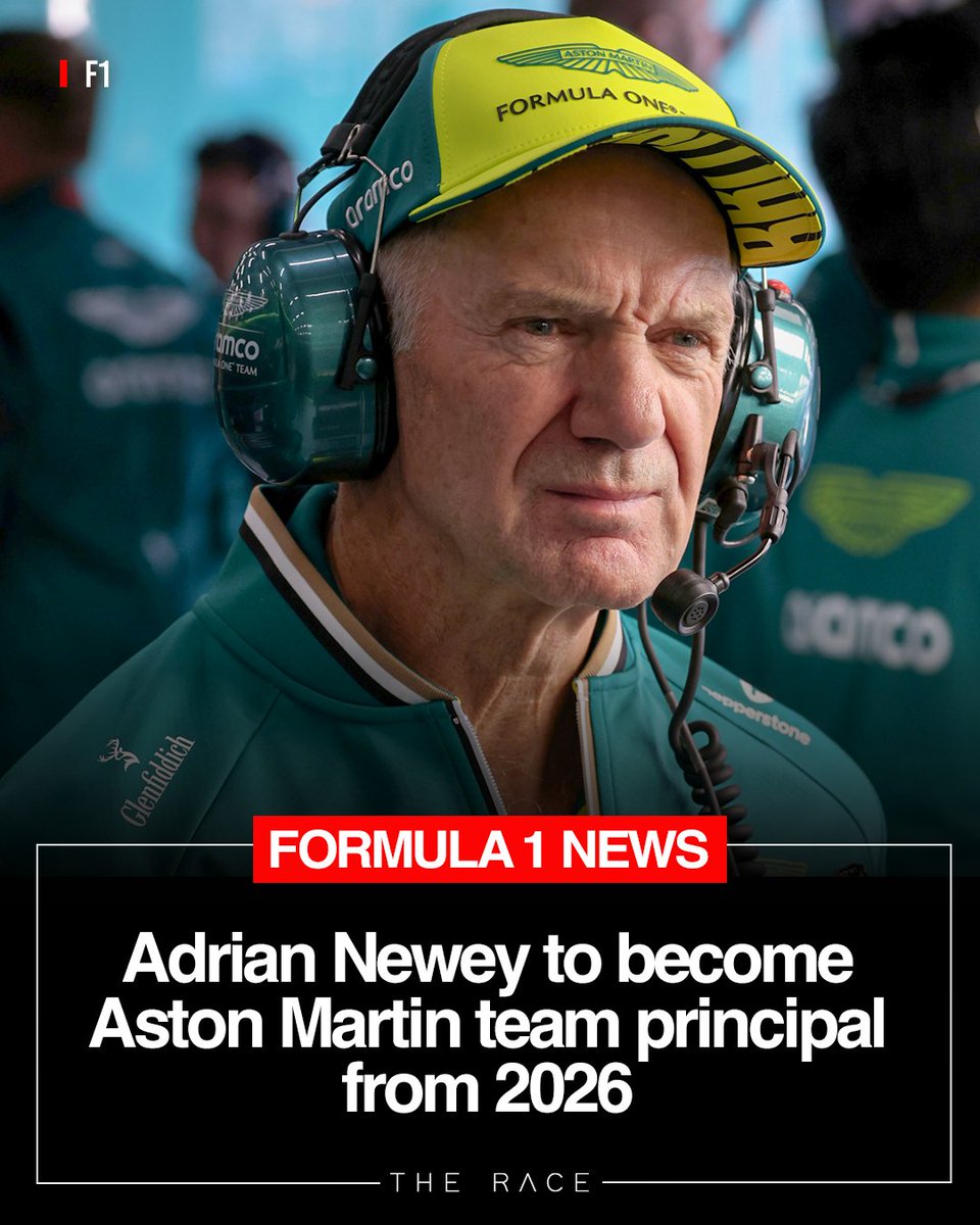 wearetherace's tweet image. 🟢 Adrian Newey will take over as Aston Martin #F1 team principal for 2026.

Current team principal Andy Cowell is shifting to a &apos;chief strategy officer&apos; role instead, and will work closely with engine supplier Honda.