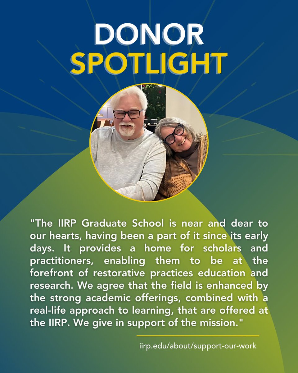 iirpgradschool's tweet image. 🤩 Interested in providing hope and courage to those on the front lines of change?

🌐 Contact Development Director David Reinfeld: dreinfeld@iirp.edu or visit our website: iirp.edu/about/support-…

#IIRP #RestorativePractices #Giving #DonorSpotlight #BuildingCommunity