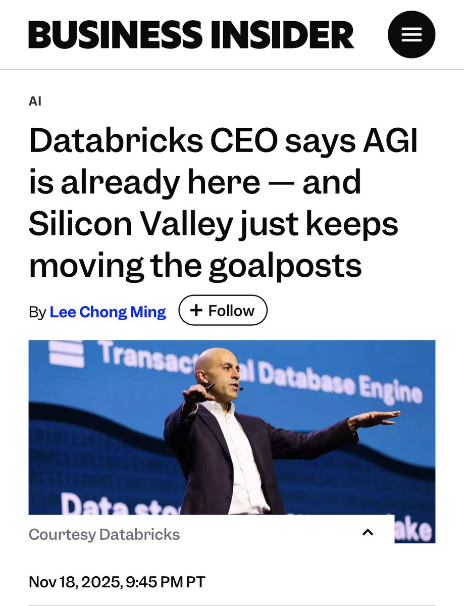 databricks's tweet image. Databricks CEO @alighodsi shared that while the industry is fixated on superintelligence, building systems to outsmart the world&apos;s brightest minds isn&apos;t what companies actually need. 

Organizations want to build AI agents to support and automate everyday tasks – and we already…