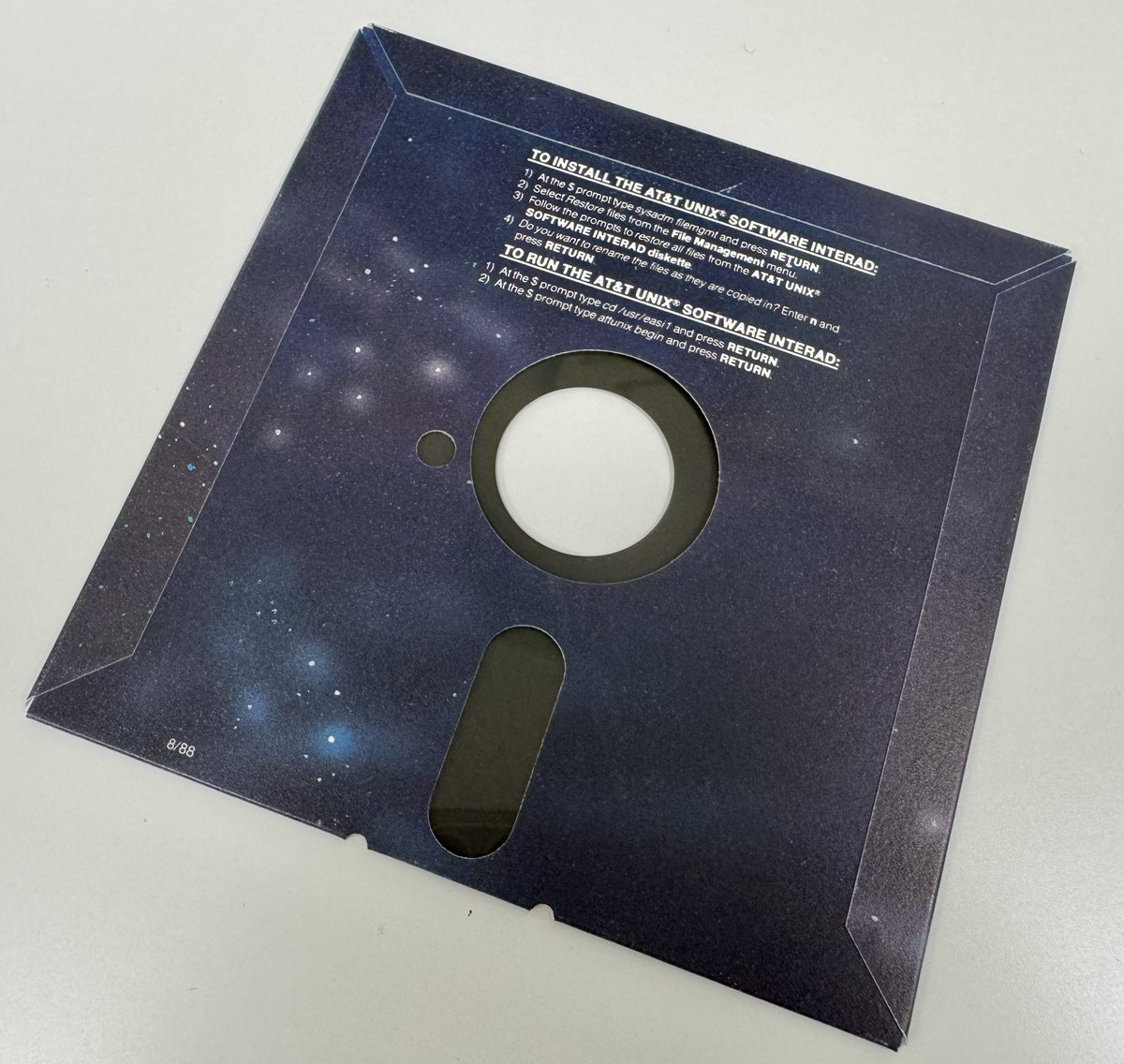 sdf_pubnix's tweet image. This AT&amp;amp;T demo diskette was discovered in a large box of unsorted floppies. The instructions are for running it on a 3B2 computer which we have running as “lcm3b2” and is remotely accessible.  Would you like to know what is on this diskette? #retrocomputing #vintagecomputing…