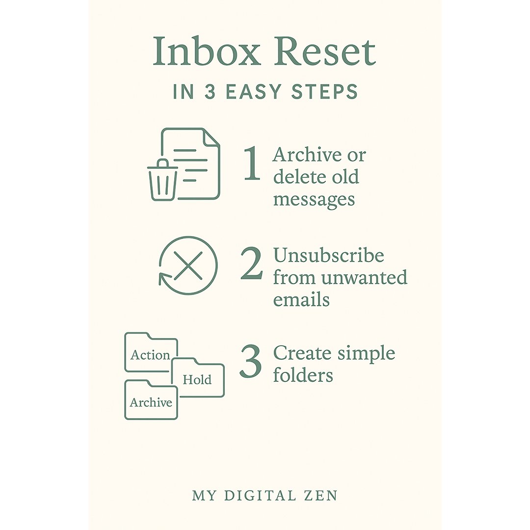CCITProsJPWSol's tweet image. Inbox Reset in 3 Easy Steps

Archive or Delete old Messages

Unsubscribe from Unwanted Emails

Organize your Email by Creating Simple Folders

Learn more at MyDigitalZen.net/course.html

#Mindfulness #mindfultech #DigitalDetox #DigitalDeclutter #mydigitalzen