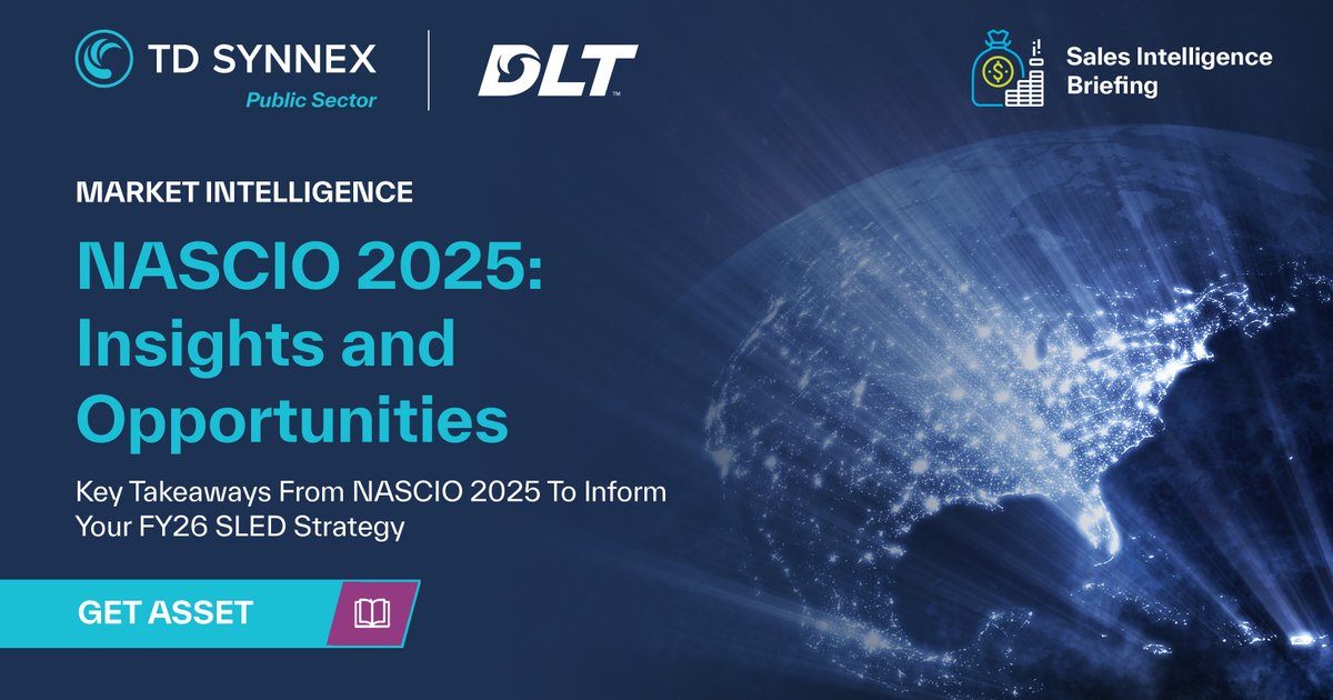 TD_SYNNEX_PS's tweet image. The #2025NASCIO Conference set the stage for the next wave of #SLED innovation. Discover which #techpriorities are gaining traction and how you can turn #CIO insights into actionable opportunities. bit.ly/47PZGvJ

#MarketIntelligence #PublicSector