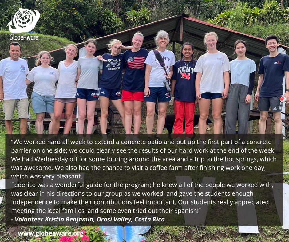 GlobeAware's tweet photo. "Our #students really appreciated this..."
Discover what our group of students experienced during their impactful week in #CostaRica!
Broaden your #student's mind! https://t.co/y0s2B3EHfz
#GlobeAware #nonprofit #CostaRica #OrosiValley #volunteervacation #Travel https://t.co/JJWO6Xj6ia