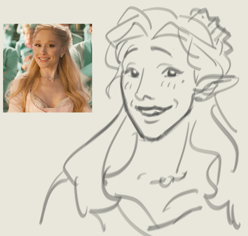 MINISKRAMBOL's tweet image. &quot;yeah lemme sketch this glinda rq&quot; 

*7 redraws later