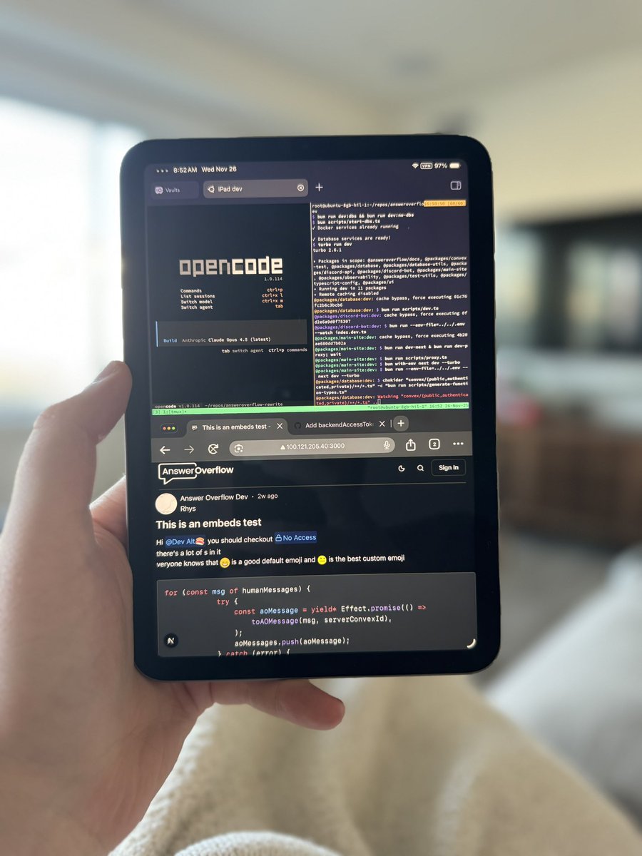 RhysSullivan's tweet image. This is your sign to rent that $5 VPS and start vibe coding from anywhere

Go in to debt if you have to