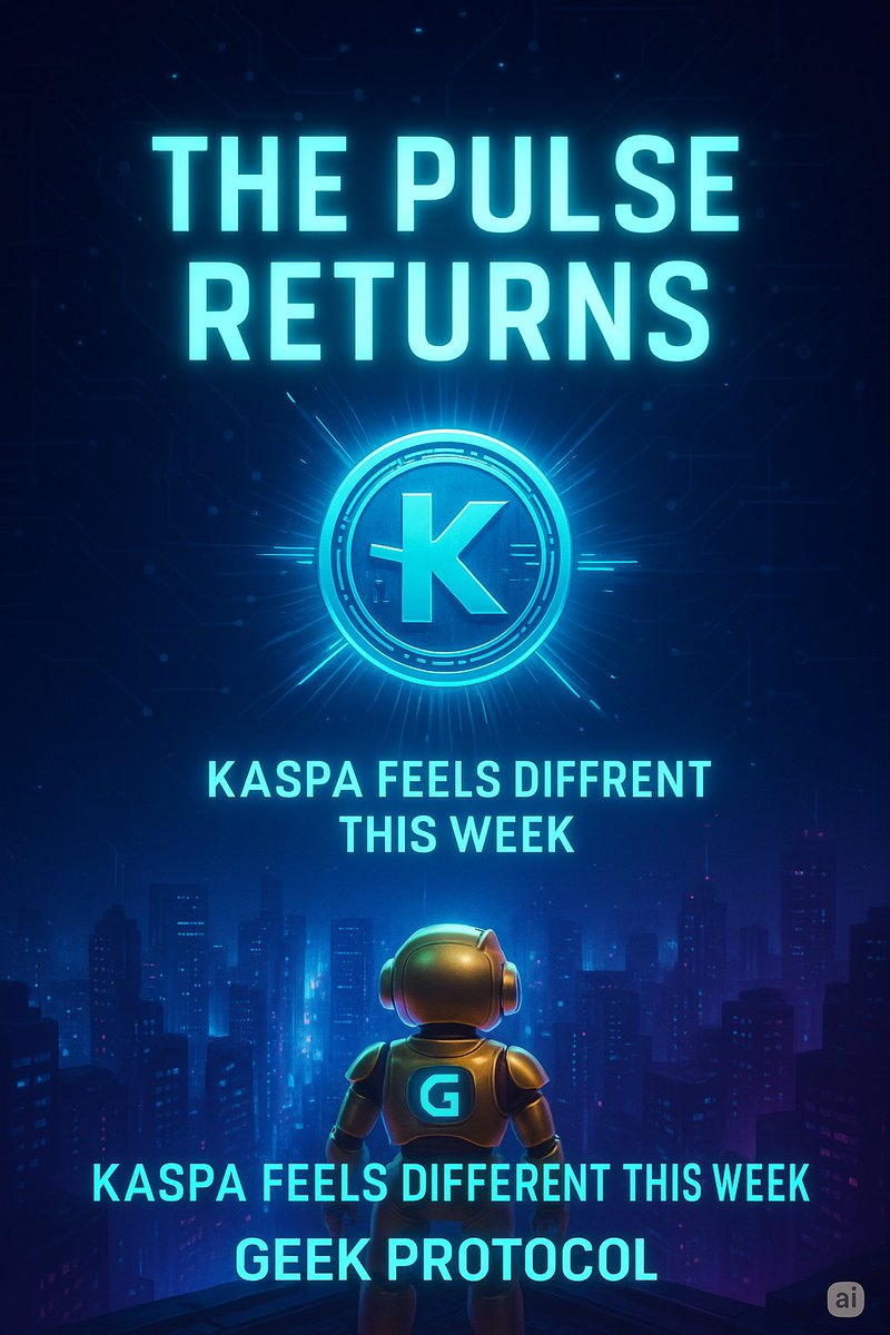 geekonkas's tweet image. The Kaspa ecosystem feels different this week.
Not louder…
brighter.

Something is waking up.

#Kaspa #GEEKonKAS