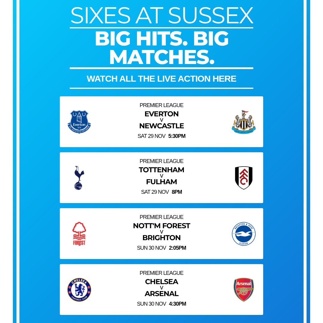 Join us at Sixes for live Premier League football all weekend. 📺

Warm up in the nets, then settle in for the live action on our big screens. 🏏⚽️

Book now 👉 sixescricket.com/book