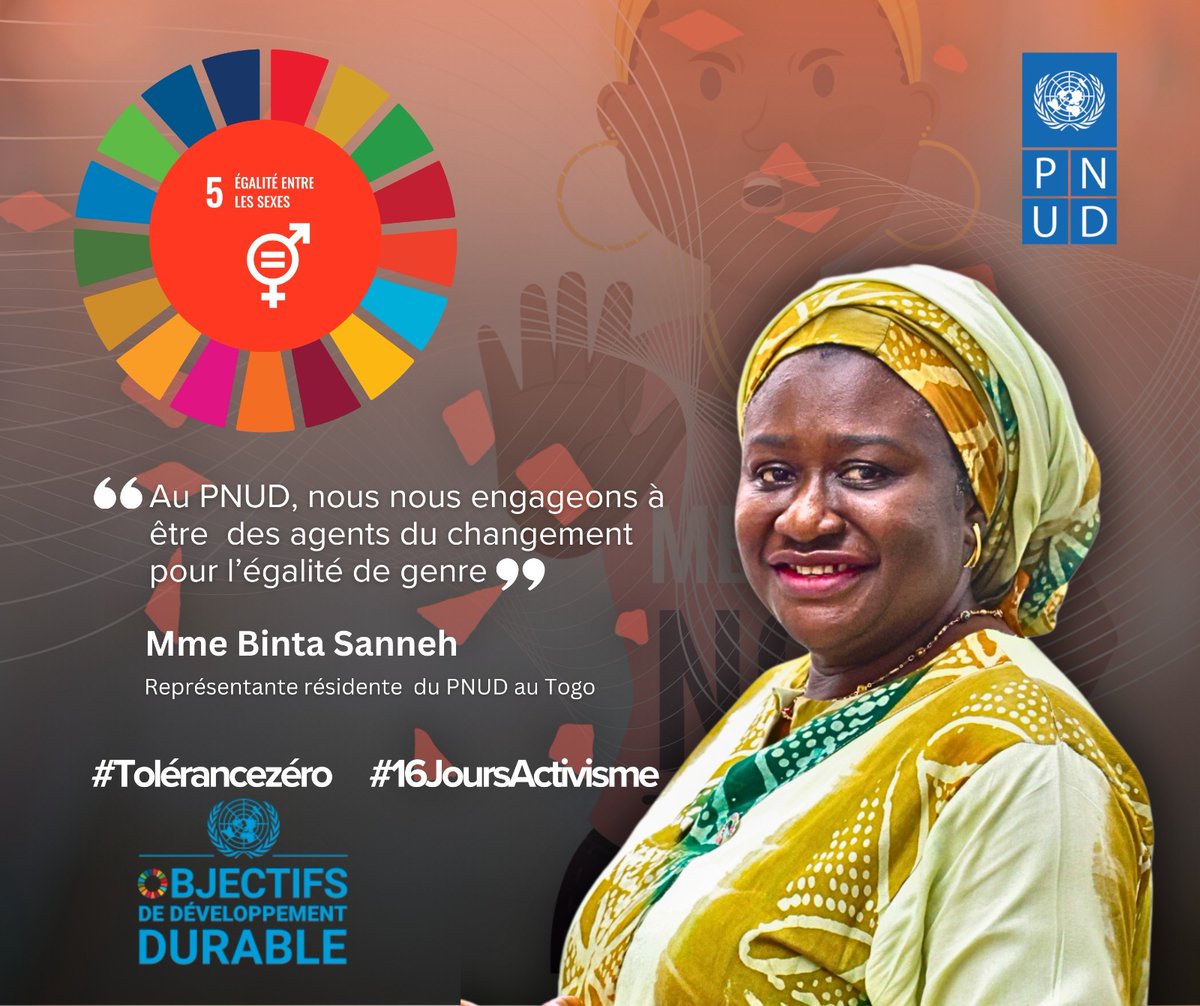 "Au PNUD, nous nous engageons à être des agents du changement pour l'égalité de genre" - <a href="/BintaSanneh2/">Binta Sanneh</a>

#StopViolenceAgainstWomen
#16JoursActivisme #NoExcuses #VGB