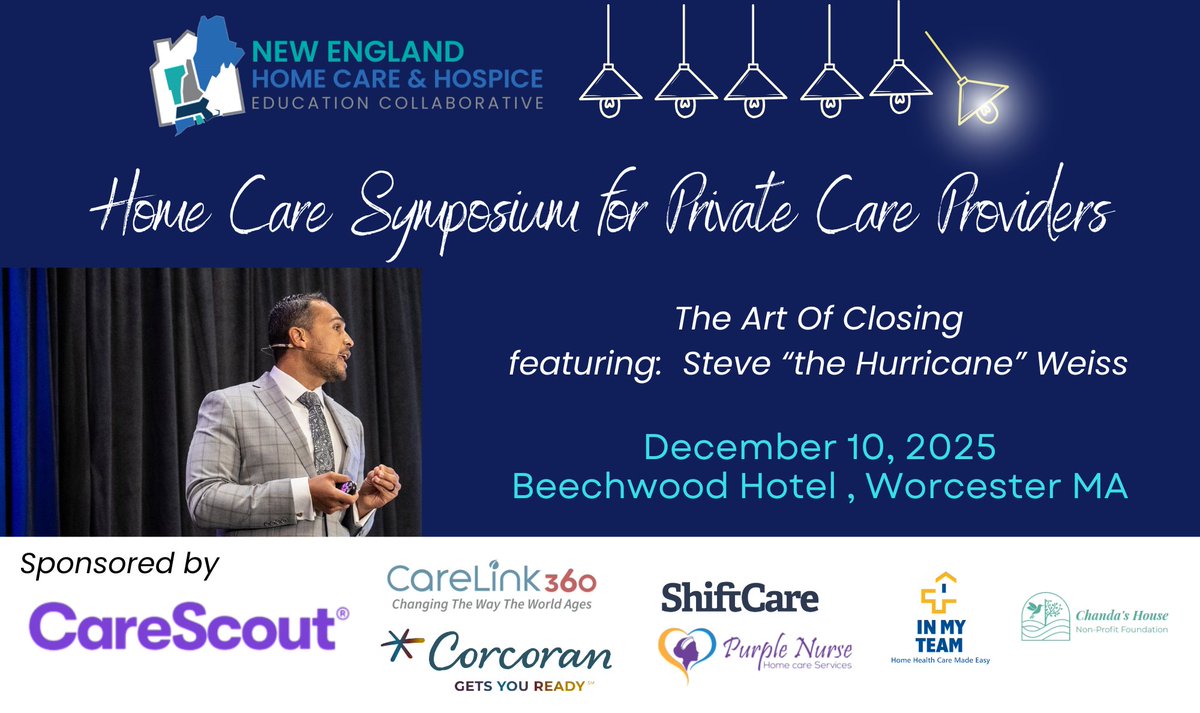 Join us for the Home Care Symposium for Private Care Providers
The Art of Closing
Walk away with the tools to confidently close at 90%—no matter the price point.
Register Now! ow.ly/m07e50XrNcH