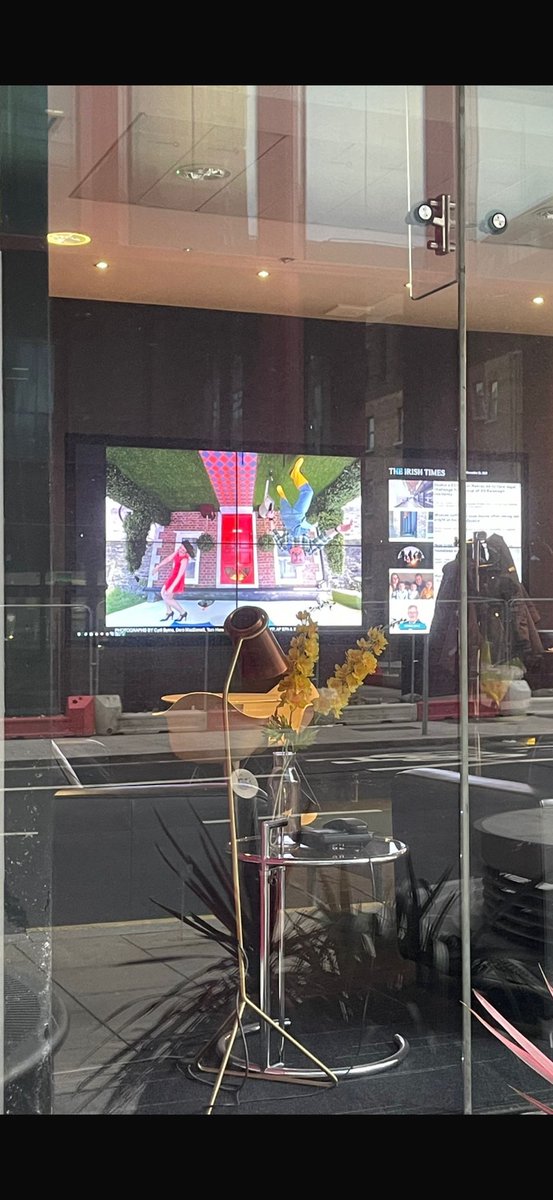 Spotted this morning in window of <a href="/IrishTimes/">The Irish Times</a> HQ — our 2018 award winning ‘Upsidedown’ garden in <a href="/Bordbia/">Bord Bia - The Irish Food Board</a>’s Bloom festival!?!