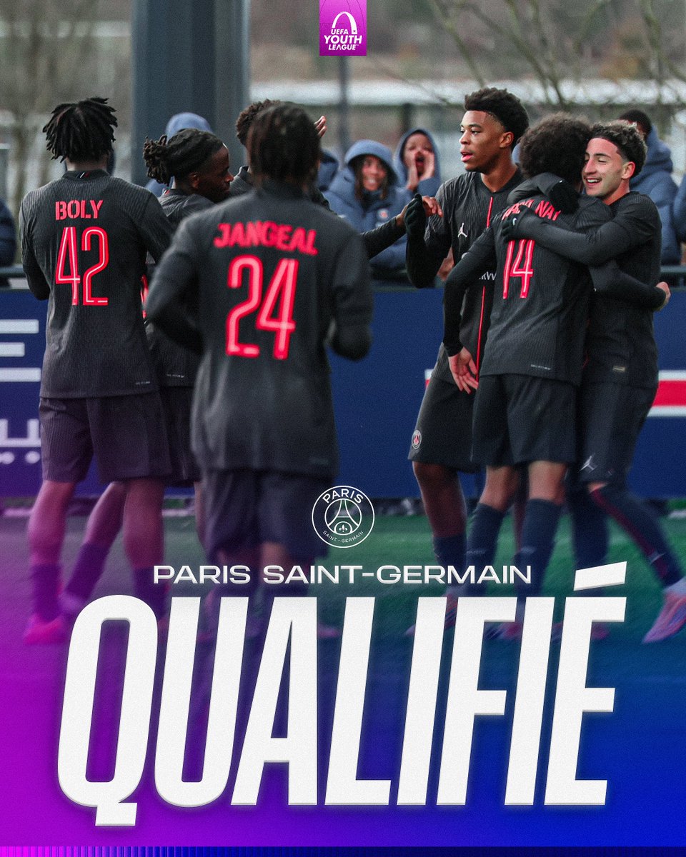 PSG_inside's tweet image. Nos Titis se qualifient pour les 16es de finale de UEFA Youth League ! 🤩
Félicitations à eux ❤️💙

#UYL
