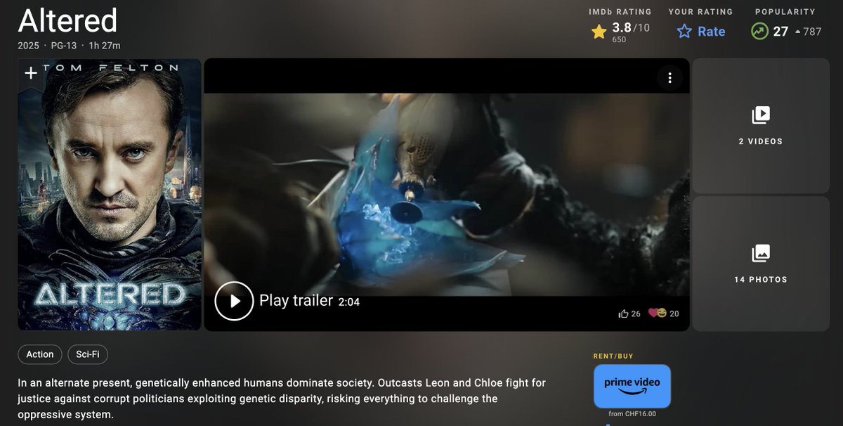 every "futuristic" movie: biological enhancement will destroy society

But: we're about to cure diseases, extend lifespans, and upgrade our biology

So, why does Hollywood keep selling us fear porn when the actual future is going to be glorious?

the disconnect is wild