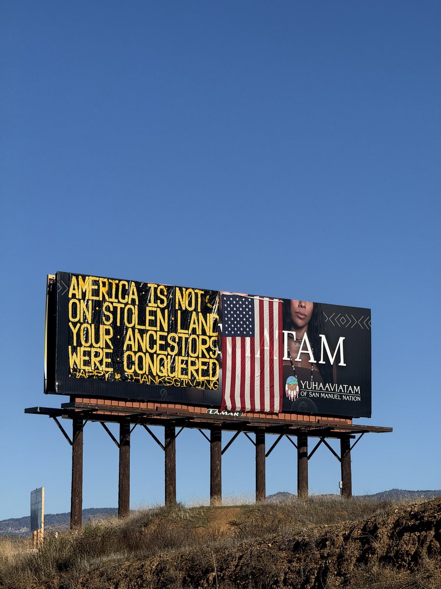 The Yaamava’ Resort &amp; Casino advertisement is covered up on the I-10 freeway with this message in Yucaipa Ca. 

#breaking <a href="/Yaamava/">Yaamava' Resort & Casino</a> #yucaipa