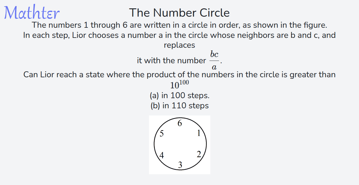 MathterRiddler's tweet image. Puzzle from the Mathter website - The Number Circle: mathter.islands.co.il/en/questions/5… 
#Puzzle #NumberTheory #Inequalities #Sequences