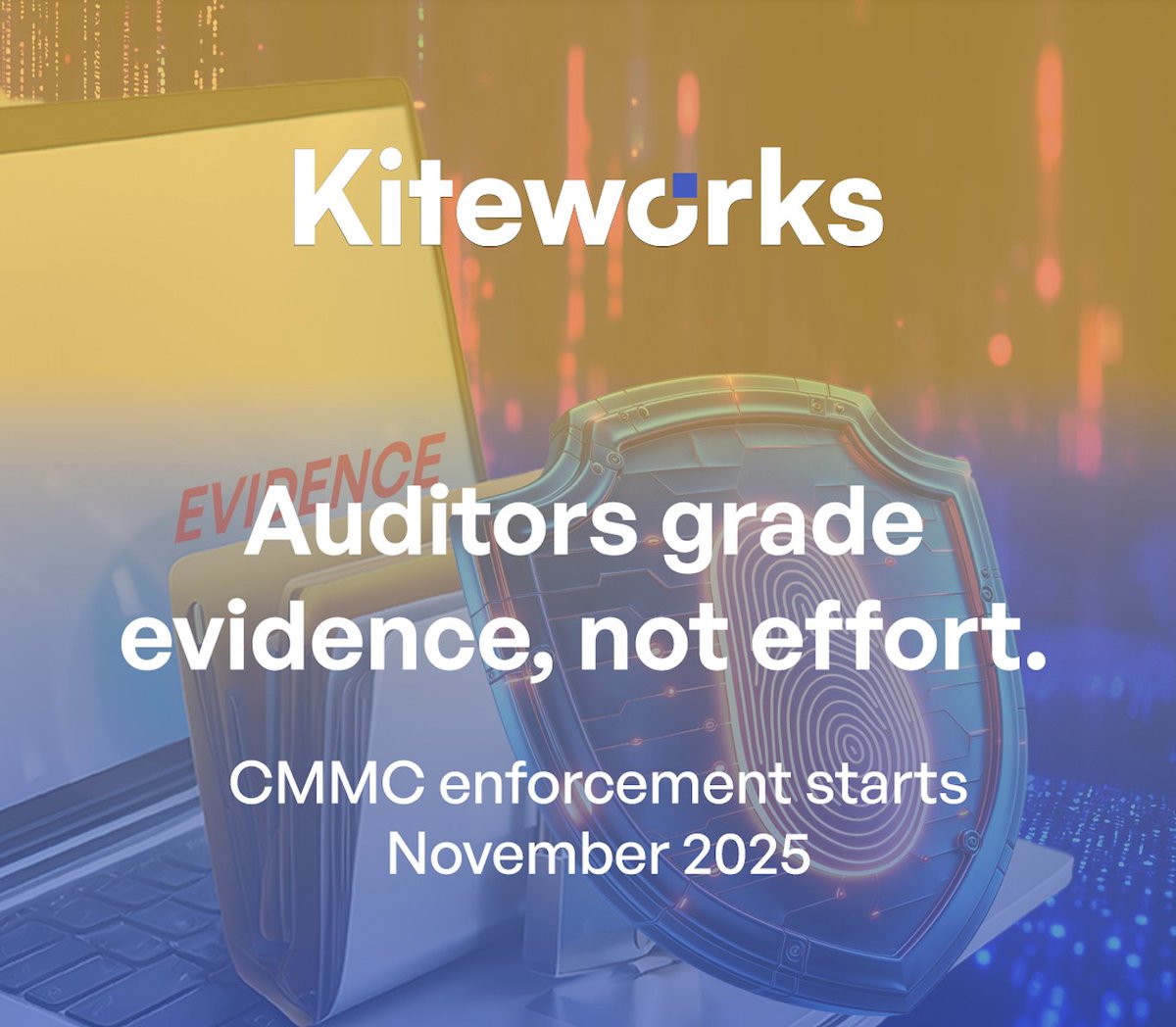 Kiteworks's tweet image. #CMMC enforcement is getting closer, and auditors are not grading how hard you tried. They are grading the evidence you can prove. This is where #Kiteworks changes the game. 
👉 Schedule a demo today to see how Kiteworks makes compliance achievable and keeps your contracts safe.