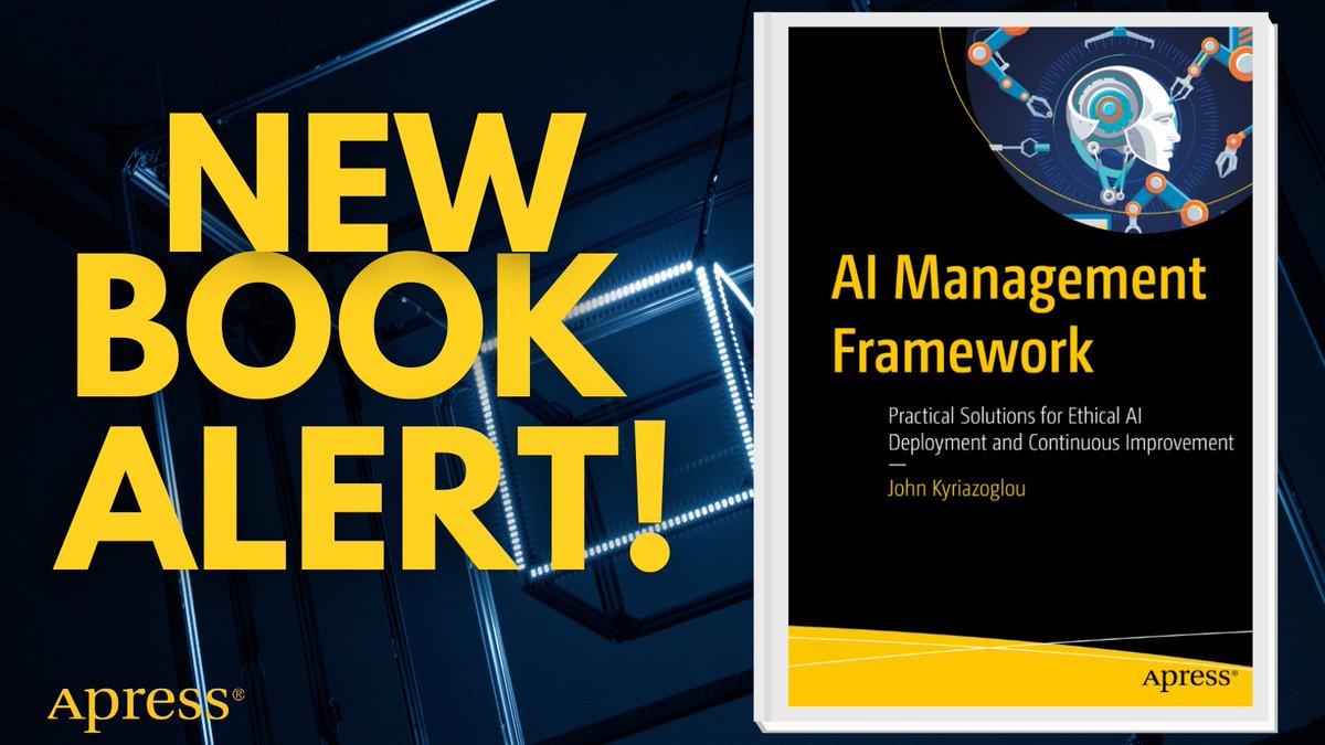 Apress's tweet image. Ethical #AI isn’t optional—it’s essential. This guide gives CIOs &amp;amp; IT leaders a practical framework for deploying, managing &amp;amp; improving AI systems with integrity, including:

✅ 5-phase approach
✅ 31+ support tools

#AIManagement #ResponsibleAI🛡️

🔗 ow.ly/B9J250X6isV