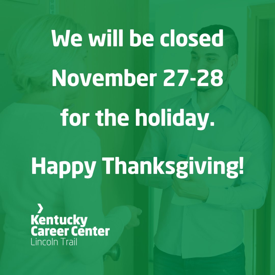 We will be closed on Thursday and Friday for the holiday. Happy Thanksgiving!