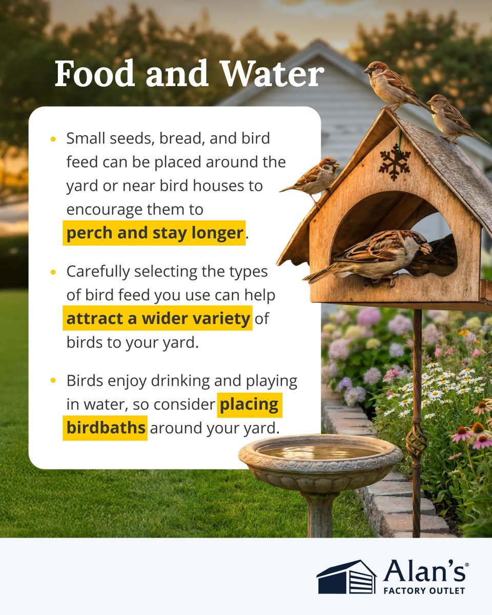 abernaujr's tweet image. Want to bring more life (and music) to your backyard? Build your own bird sanctuary! 🎶🐦

With a few simple touches like birdhouses, native plants, and fresh water, you’ll have feathered friends flying around in no time. 

Ready to create your own backyard escape? Check out our…