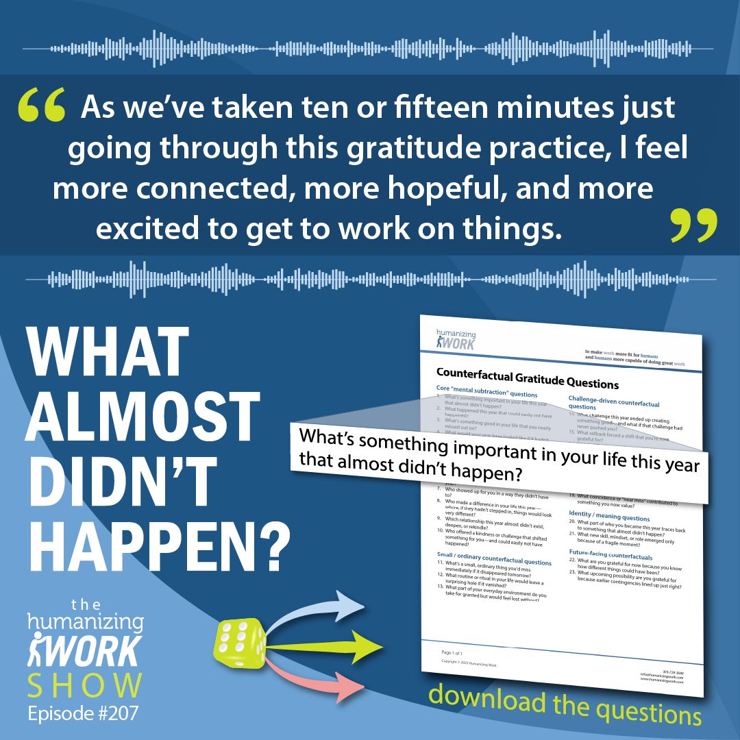 This #Thanksgiving week, join us to explore a deeper, research-backed practice called counterfactual gratitude. We share personal &amp; work stories + questions from a new 23-question guide to increase appreciation, happiness, &amp; connection. Check it out! 🍁buff.ly/4mSQRsx