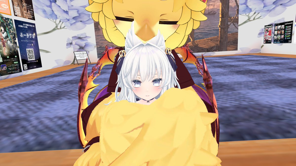 今日のいいんちょーその2
なでなで親睦会のアフターに行ったあと一人で鏡なでの練習を少しやって来ました
こういう体全体包む撫で方は鳥ちゃんならでは？
ノワくんで鏡なでできるように頑張ります！
あと人で練習したけどそれはそれでムズ過ぎたので諦めました
 #VRChat