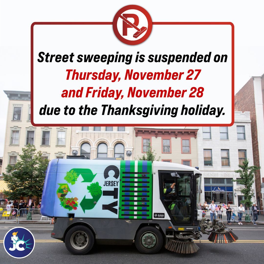 Street sweeping is suspended on Thursday, November 27th &amp; Friday, November 28th due to the Thanksgiving holiday.
