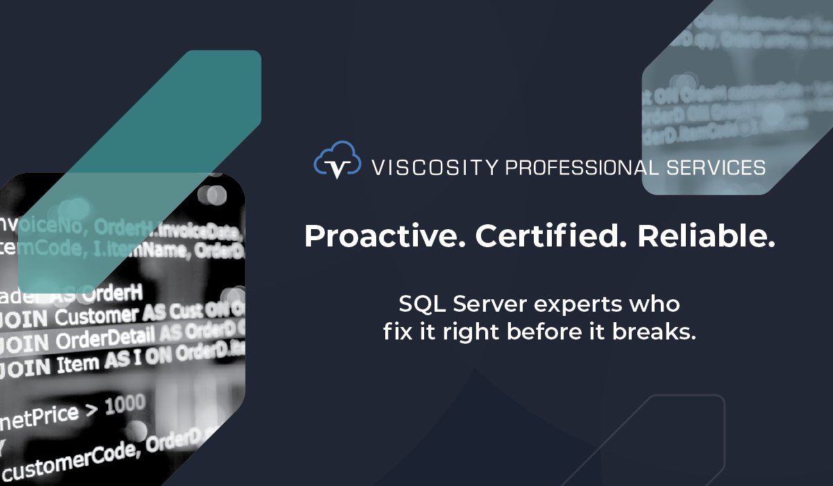 ViscosityNA's tweet image. Viscosity’s Microsoft Certified #SQLServer experts bring decades of tuning, HA, &amp;amp; migration experience to keep your environment fast, stable, &amp;amp; secure.
✅ Proven expertise
✅ Reliable performance
✅ Trusted partnership

Learn more: bit.ly/3JPZsg9
#VNA #MicrosoftSQLServer